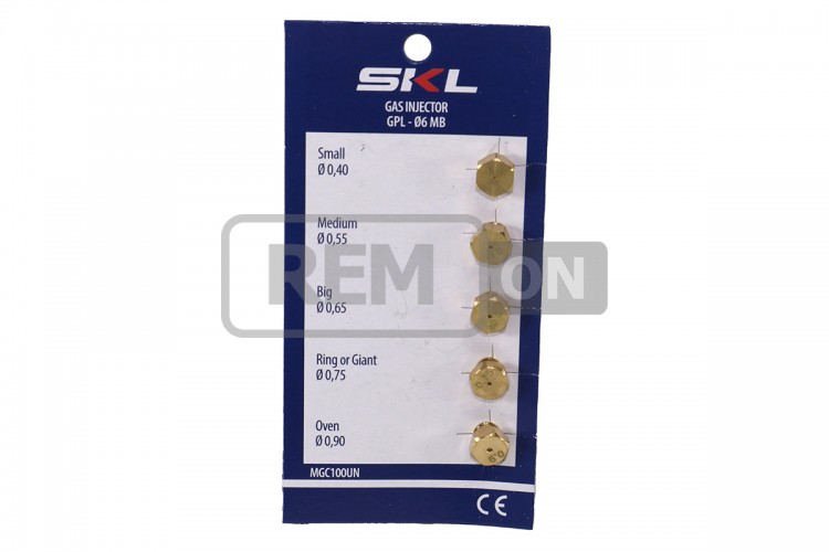 Комплект жиклерів (форсунок) для газової плити під баллонний газ SKL 6MB MGC100UN (M6x0.75)